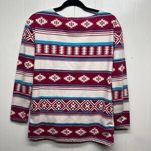 Truly Madly Deeply Aztec Print Bohemian Long Sleeve Women's Sweater/Top Size XS